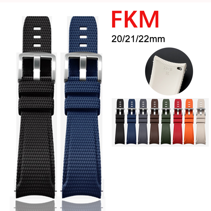 Rubber Strap Diver - 18/19/20/21/22/23/24mm Fluoro Rubber Watch Strap Curved