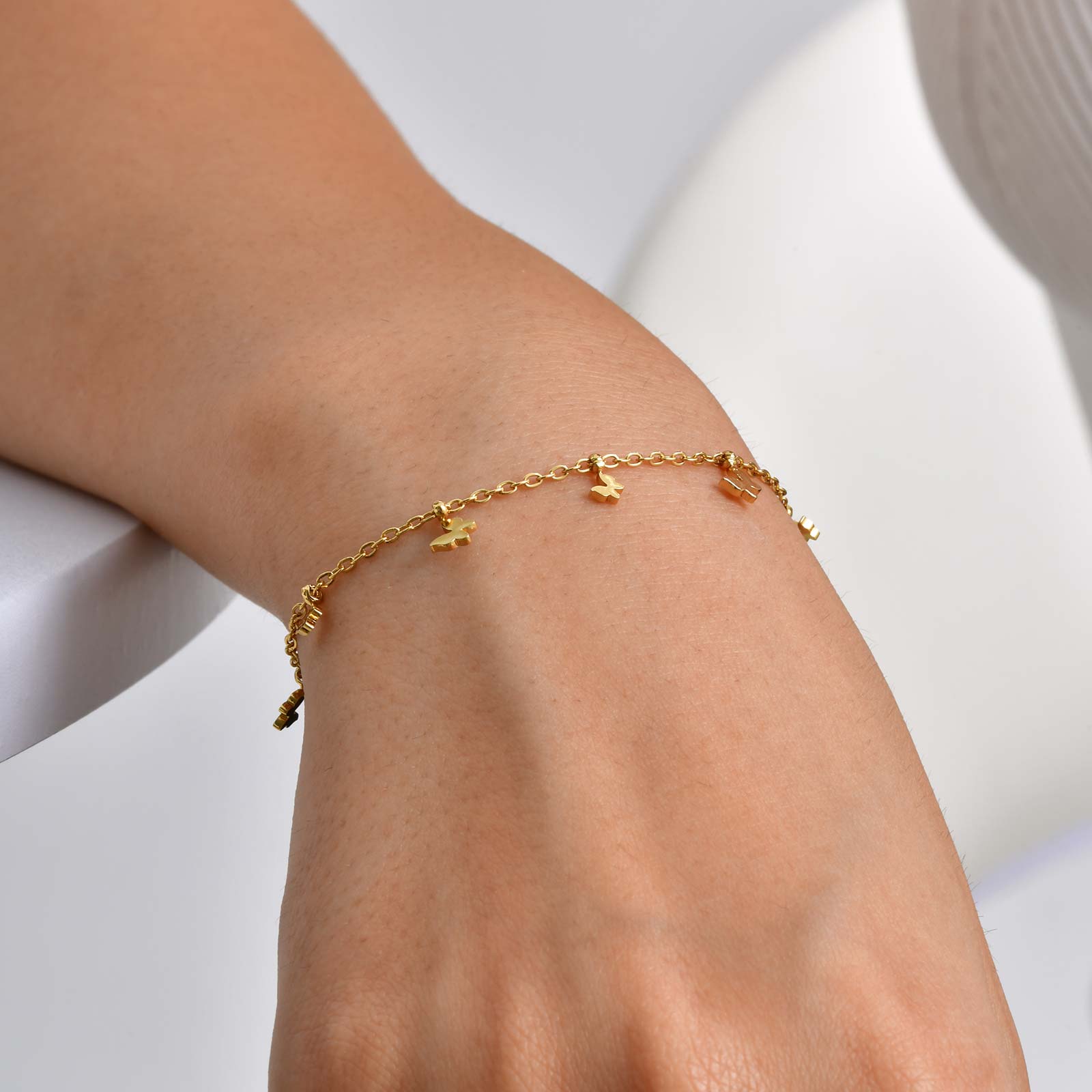 Exquisite Butterfly Chain Brac - Butterfly Clasp Deployant 评论和价格