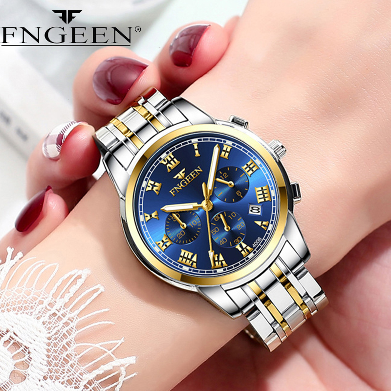 FNGEEN Luxury Quartz Watch Wom - Stainless Bracelet Diver 评论和价格
