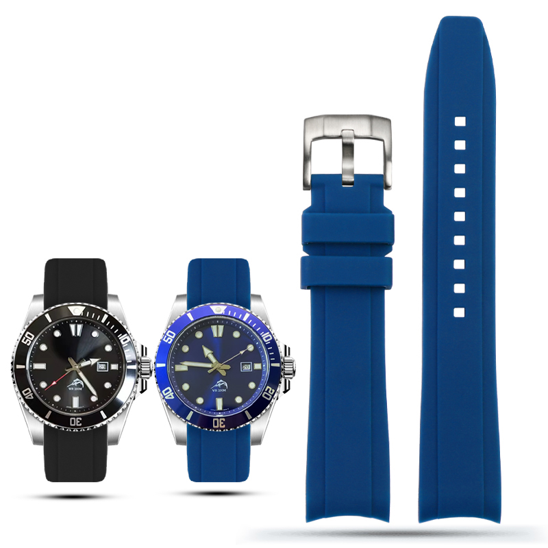 20mm 22mm Curved End Rubber Wa - Rubber Strap Diver 评论和价格