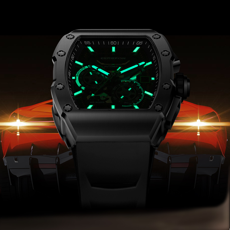 CERIEPON Wine Barrel Shape Men - Rubber Strap Diver 评论和价格