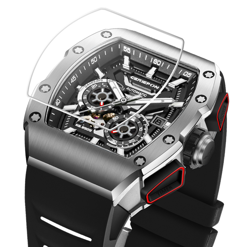 CERIEPON Wine Barrel Shape Men - Rubber Strap Diver 评论和价格