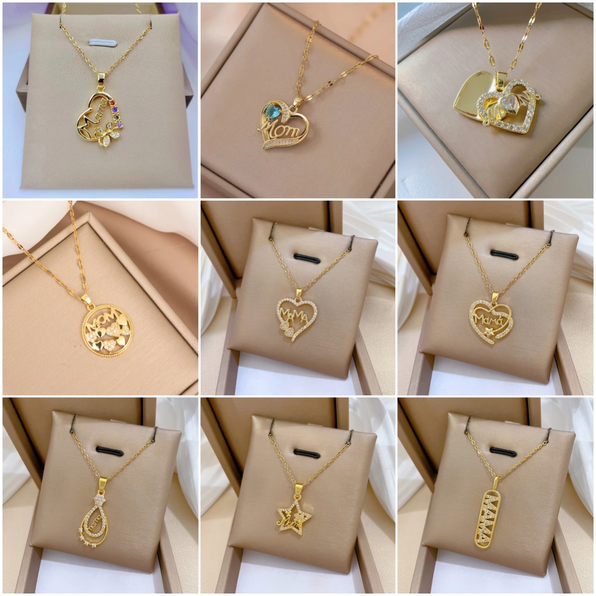 Multi-color Crystal Heart Mama - Butterfly Clasp Deployant 评论和价格