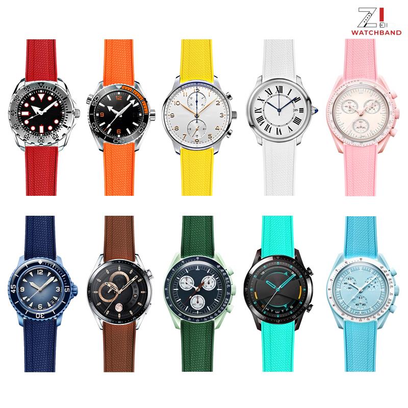 Fluoro Rubber Strap 19mm 20mm  - Rubber Strap Diver 评论和价格