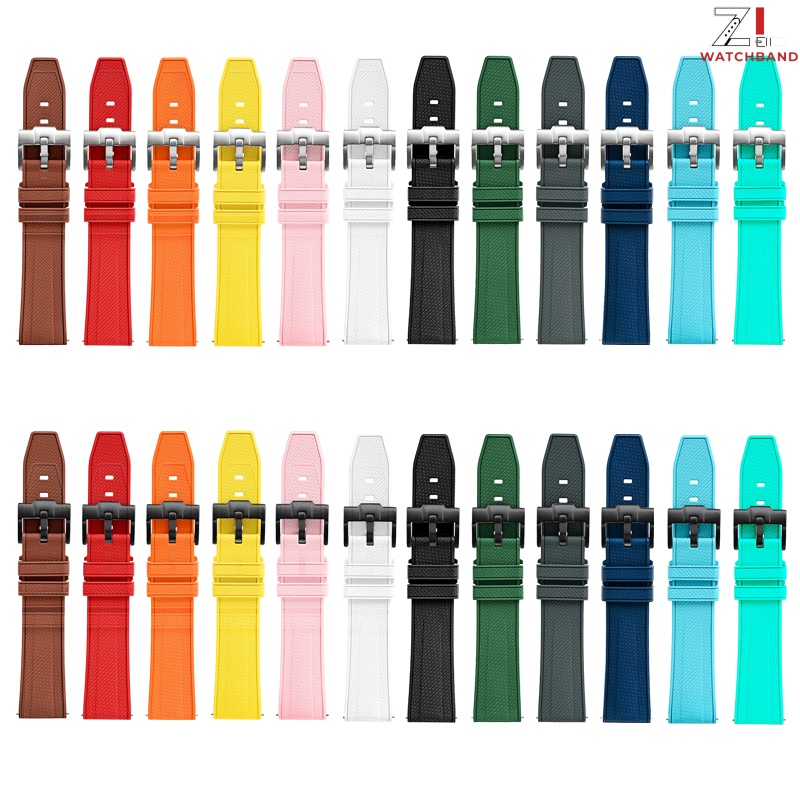Fluoro Rubber Strap 19mm 20mm  - Rubber Strap Diver 评论和价格
