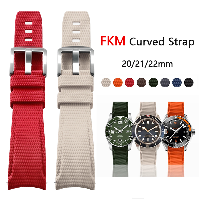 Curved FKM Strap Universal Qui - Rubber Strap Diver 评论和价格