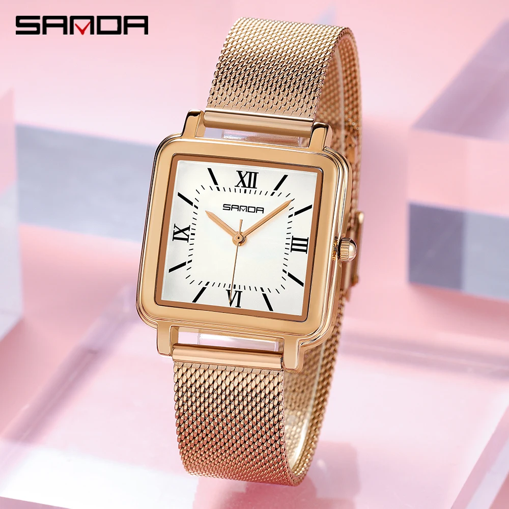 SANDA Luxury 1103 Quartz Watch - Stainless Bracelet Diver 评论和价格
